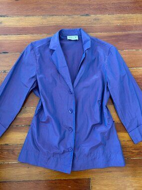 Y2K Vintage Metallic 3/4 Sleeve Button Down Blouse Cartoon Fashions